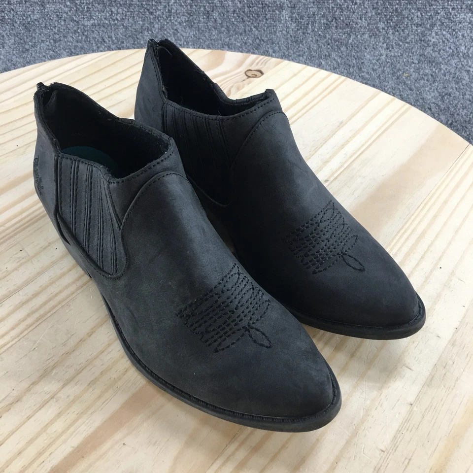 Botas Blowfish para mujer 8 tobillos occidentales negras imitación cuero cremallera lateral bloque informales Foto 3 de 4