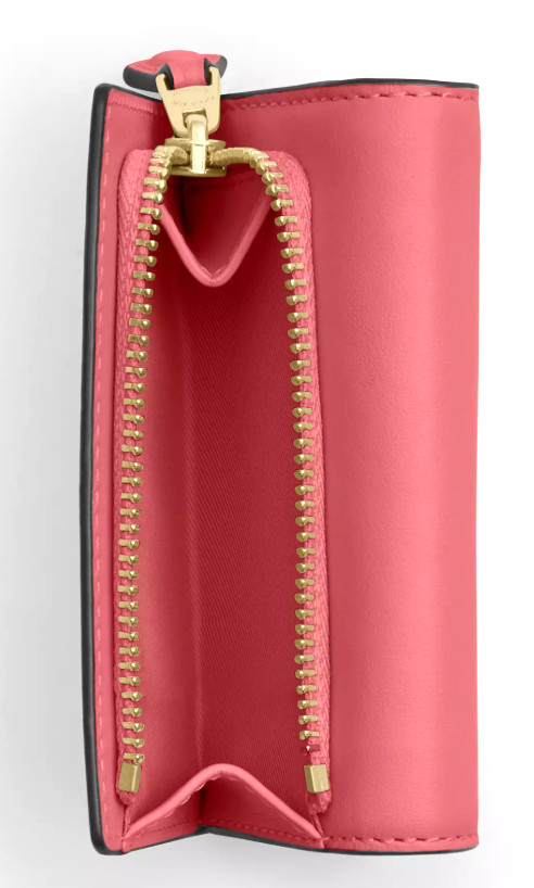 🩷Coach Micro Snap Wallet - CP260 Bright Coral (Pink Orange) Calf Leather - NWT image 3