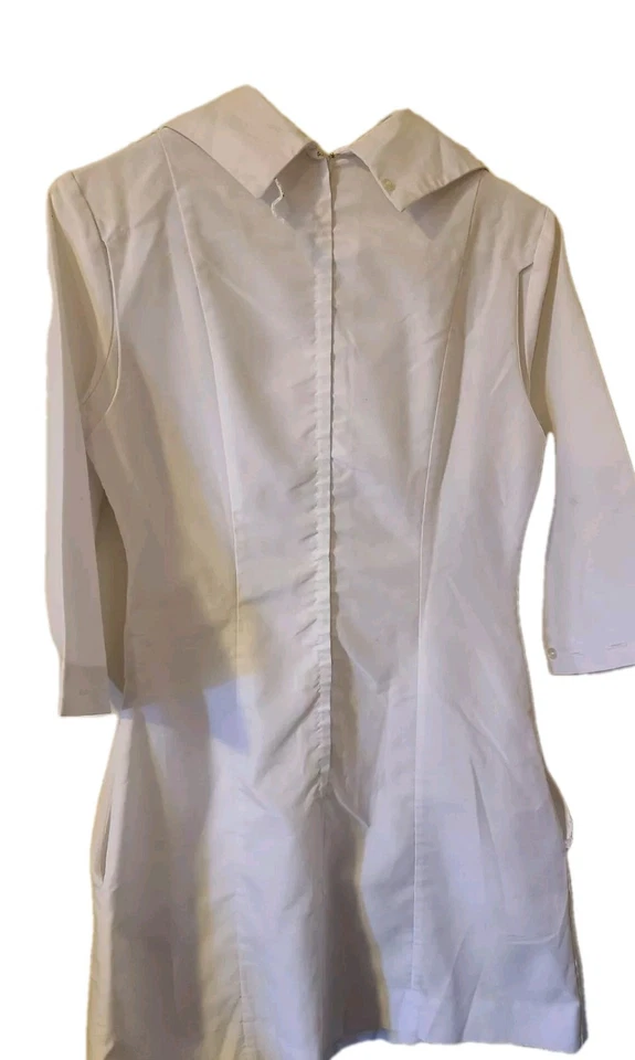 Disfraz de Halloween de enfermera blanca pequeña vintage años 60 uniforme vestido disfraces asilo Foto 3 de 4