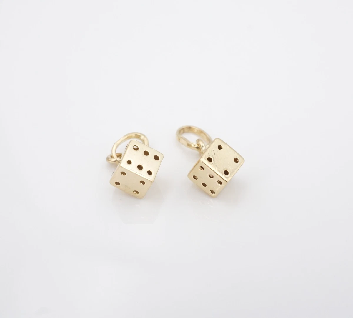 Gold Dice Charm In Vintage & Antique Fine Charms & Charm Bracelets