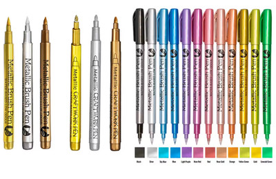 Metallic Brush Paint Pen Thick Marker Art Craft Metal Gold Silver Permanent