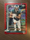 /5 Devonta Smith 2025 Topps Chrome NFL Red Refractor Ref. Wave Eagles SSP