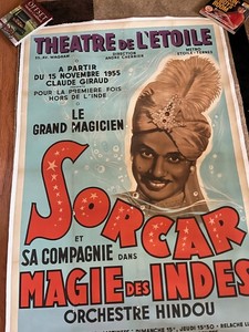 Vintage Original Sorcar Le Grand Magicien / Magician Linen backed