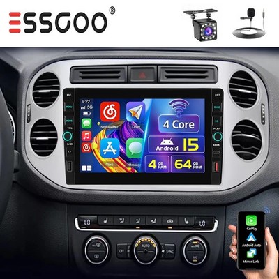 4G+64GB Android 15 Autoradio Carplay WiFi Navi für VW Tiguan 5N Golf Plus Kamera