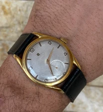 1950's Vintage Universal Genève Watch Manual Gold Capped 36mm Gents Ultra Rare