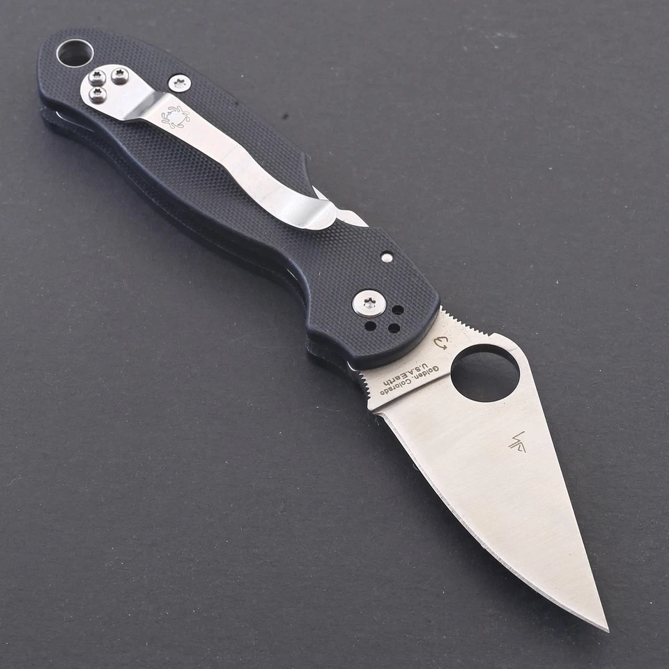 Cuchillo plegable táctico de bolsillo de hoja blanca satinada con mango G10 negro de alta calidad 223 Foto 2 de 4