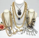 VINTAGE TO NOW GOLD & SILVER TONE FASHION/COSTUME JEWELRY NECKLACE LOT