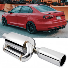Puntas de silenciador de escape deportivo de doble bucle 2,5" entrada 4,0" salida para Volkswagen Jetta