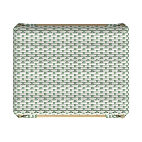 Butler Specialty Company Robias Rattan 24.5" Counter Stool - White And Green Dot - Picture 3 of 6