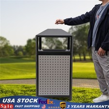 38Gal Outdoor Trash Can Large Site Lot Garbage Waste Container Build-in Ashtray
