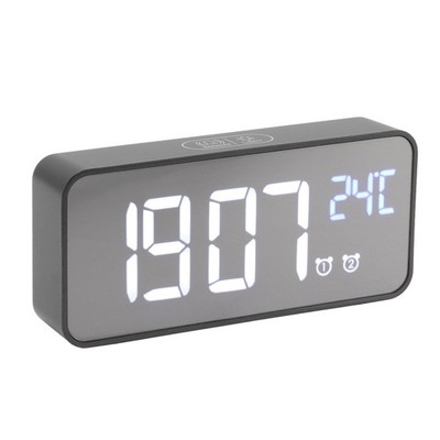 LED Mirror Digital Alarm Clock Large Screen Intelligent Brightness Adjust Sn SET