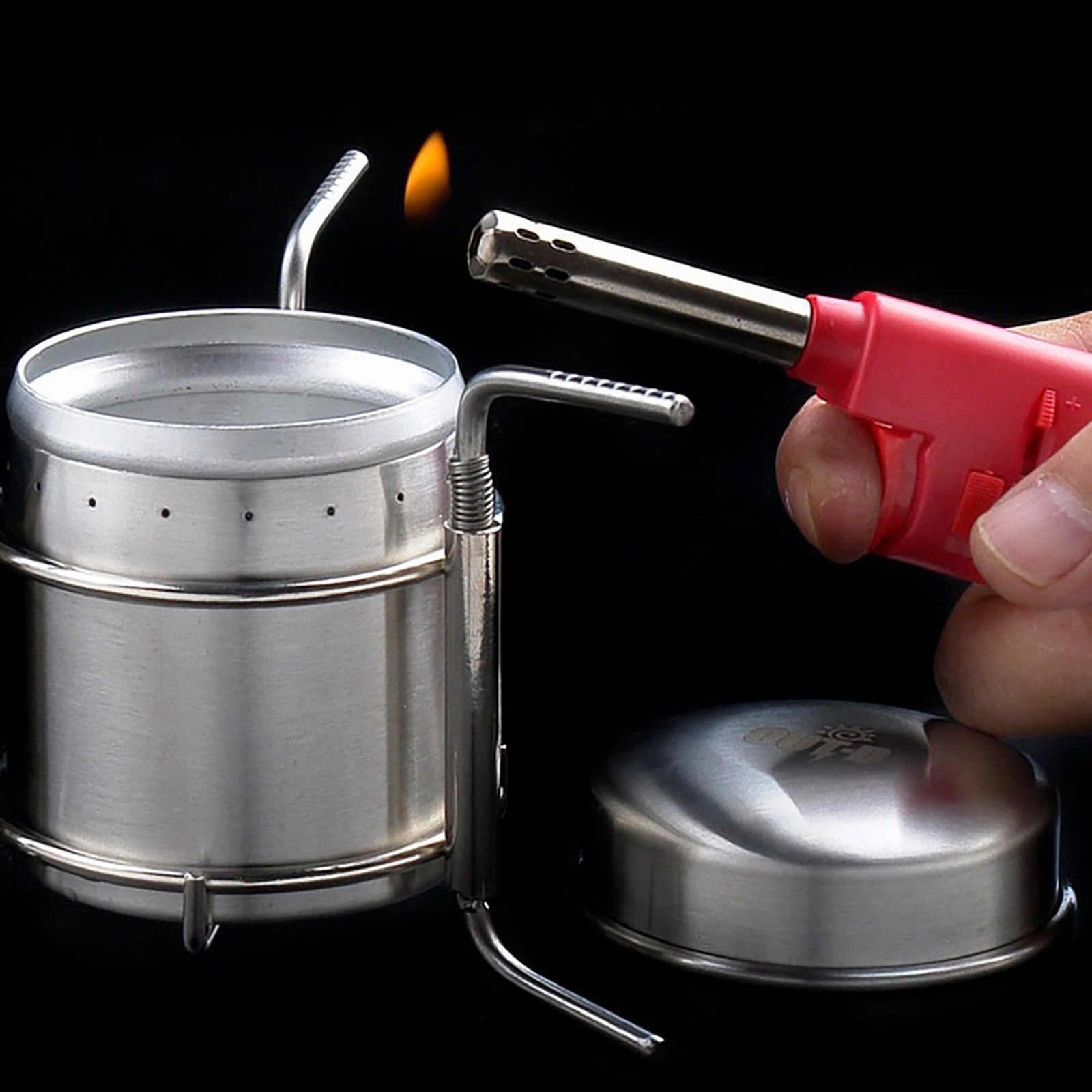 Portable Outdoor Picnic Liquid Burner Alcohol Stove Camping Hiking +Storage Bag