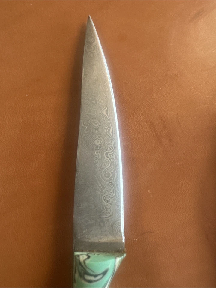Нож ручной работы из дамасской стали с кожаным ремнем ножны и прочная ручка - Изображение 4 из 4
