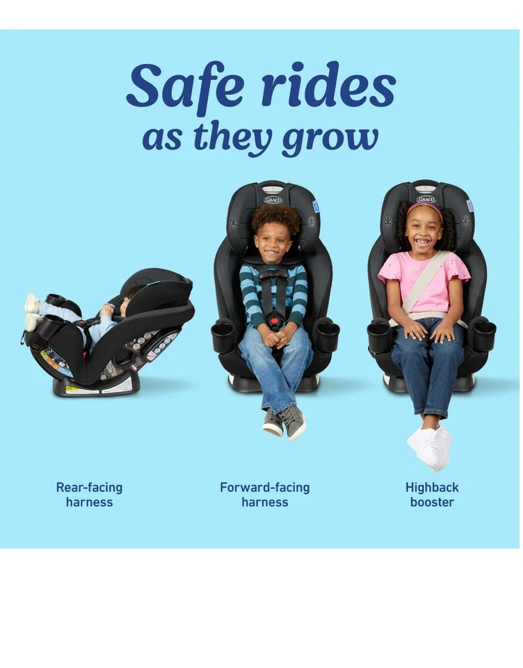 Asiento de coche convertible 3 en 1 Graco TrioGrow SnugLock, Warren, negro Foto 2 de 4