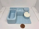 Vintage Fisher Price little people one-piece blue bathroom 2551