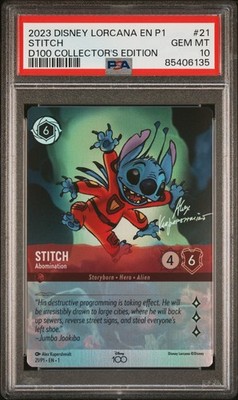 2023 DISNEY LORCANA EN P1-PROMO #21 STITCH - ABOMINATION PSA 10 | eBay