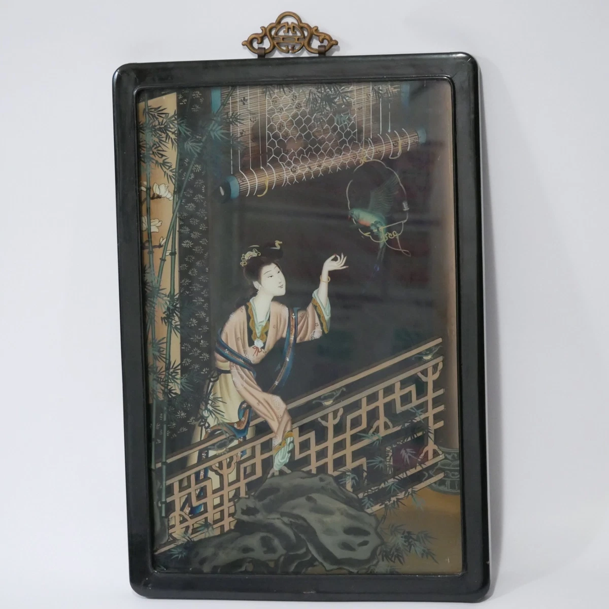 玻璃多色古董原创中国风绘画和卷轴| eBay