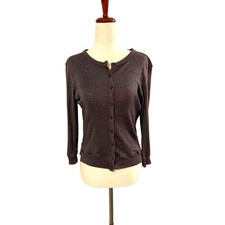 Michael Stars Button Up Cardigan Sweater OS One Size Gray Lightweight Knit