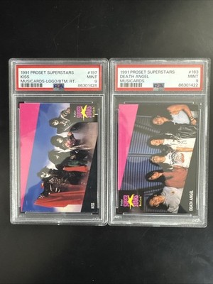 1991 Proset Superstars KISS and Death Angel (Highest PSA) Slab Lot of 2 PSA 9