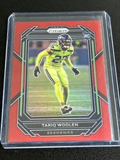 2022 Panini Prizm Football Rookie Red Prizm Tariq Woolen #349 SSP - Seahawks