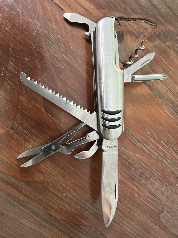 10-in-1 Stainless Steel Multi-Tool Pocket Knife for Camping & Outdoors