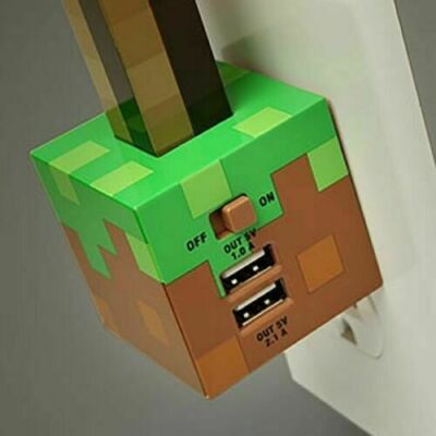 ThinkGeek Minecraft Redstone Torch USB Wall Charger New