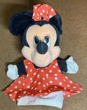 Vintage 1993 Mattel Disney Minnie Mouse Plush 10 Hand Puppet Disneyland Store