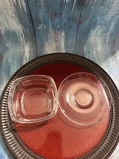 2 Tidy Duralex France Glass White Clear Art Deco Table 1 Plate & 1 Bowl SALE!