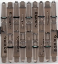 2in. 2ba Smoke HARROWS SUPERGRIP Spinning Nylon Dart Shafts: 3 per set