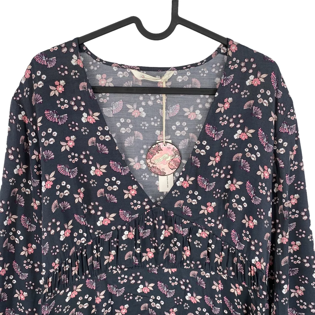 ODD MOLLY Dark Grey Cosmic Moments Long Sleeves Dress Size 3 L