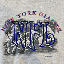 Vintage 1993 Nutmeg Mills New York Giants NFL Embroidered Sweatshirt Large Gray