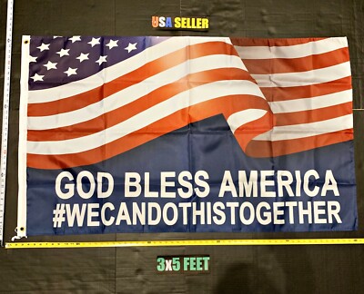 American Flag FREE FIRST CLASS SHIP Trump God Bless America We Can USA Sign 3x5'