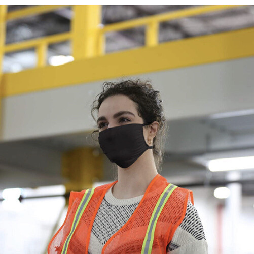 50 Pack Hanes Reusable "PPE" 100percent Cotton Black Face Masks Imprintable Breathable image 7
