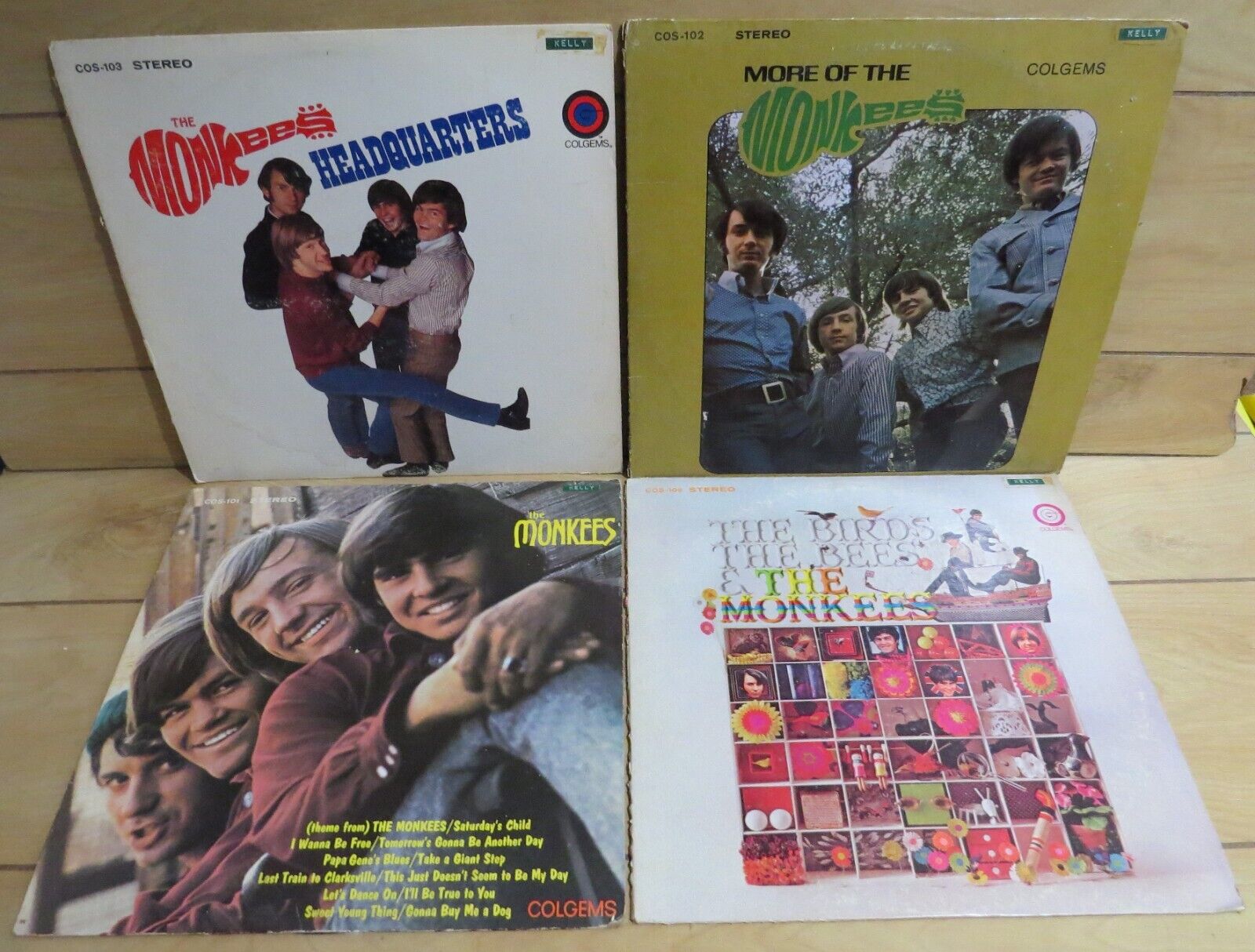 lot of 4  The Monkees, More Of The Monkees, Headquarters, The Birds The Bees