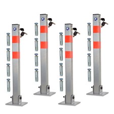LOCKABLE FOLDING CAR PARK BARRIER DRIVEWAY SECURITY BOLLARD POST,SET OF 2 3 & 4