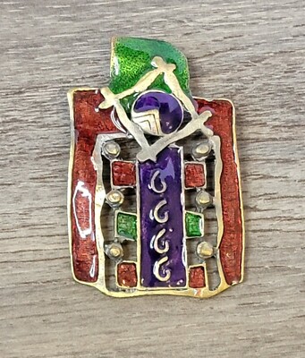 Handmade Colorful Abstract Geometric Pattern Rectangle Pendant 2.5''