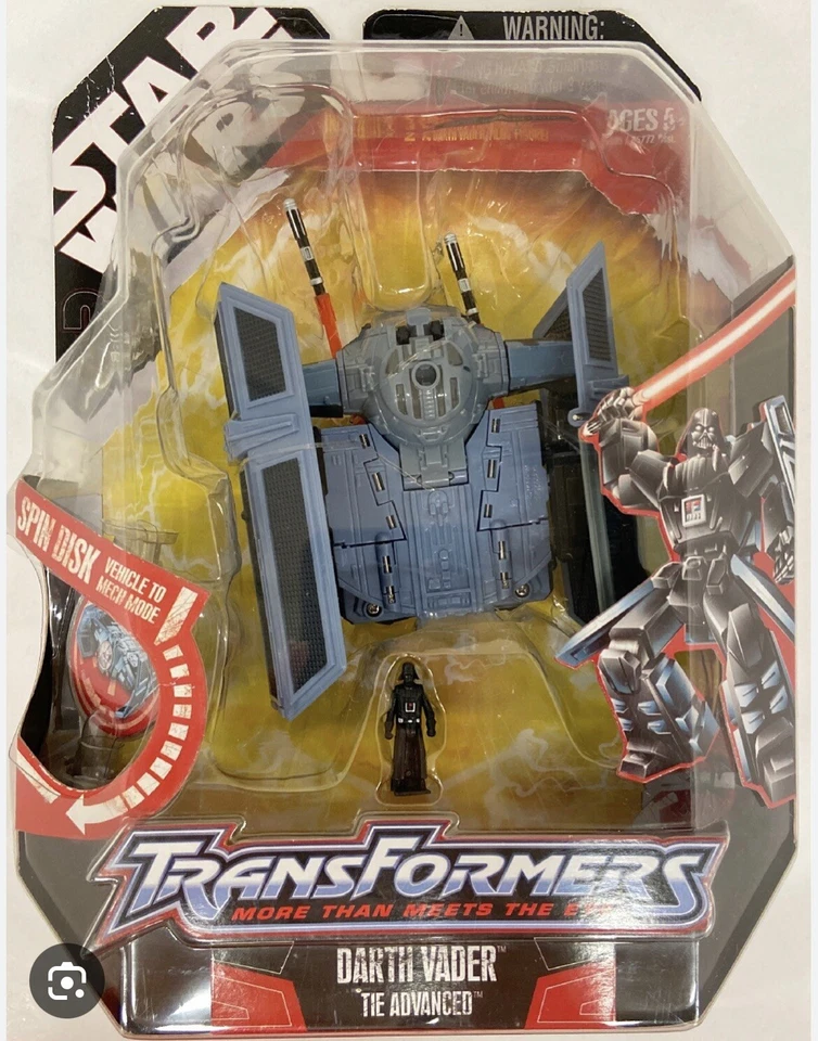 Star Wars Transformers Darth Vader Pilot Death Star Crossover Hasbro 2007 - Image 4 of 4