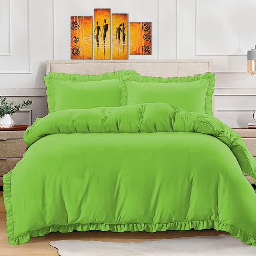 Scala 3 Piece 100% Egyptian Cotton Frilled Ruffled Duvet Set - Picture 83 of 147