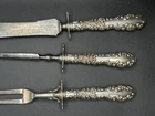Wallace Sterling Silver WAVERLY (1890) 3 Piece ROAST CARVING SET-Mono “Bodley”