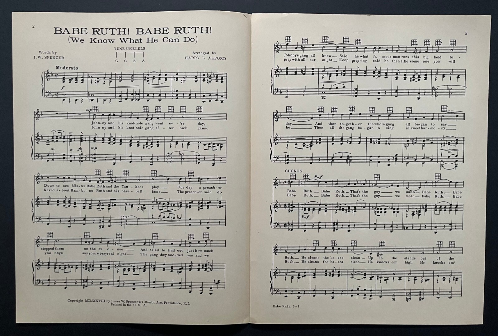 1928 Babe Ruth 100 Record Pinback + Sheet Music MLB Baseball New York ...