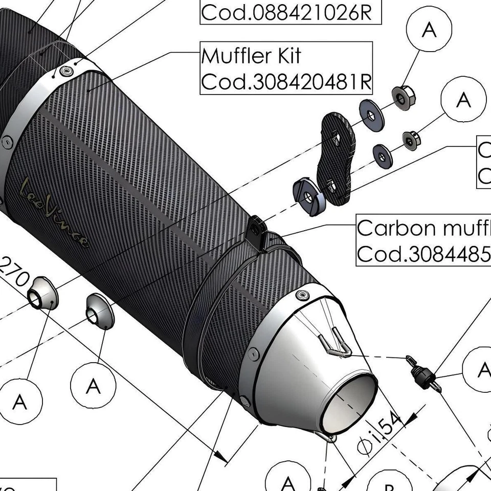 Placa térmica LeoVince sistema de escape carbono para BMW R 1200 R año 2015 / 2016 Foto 3 de 4