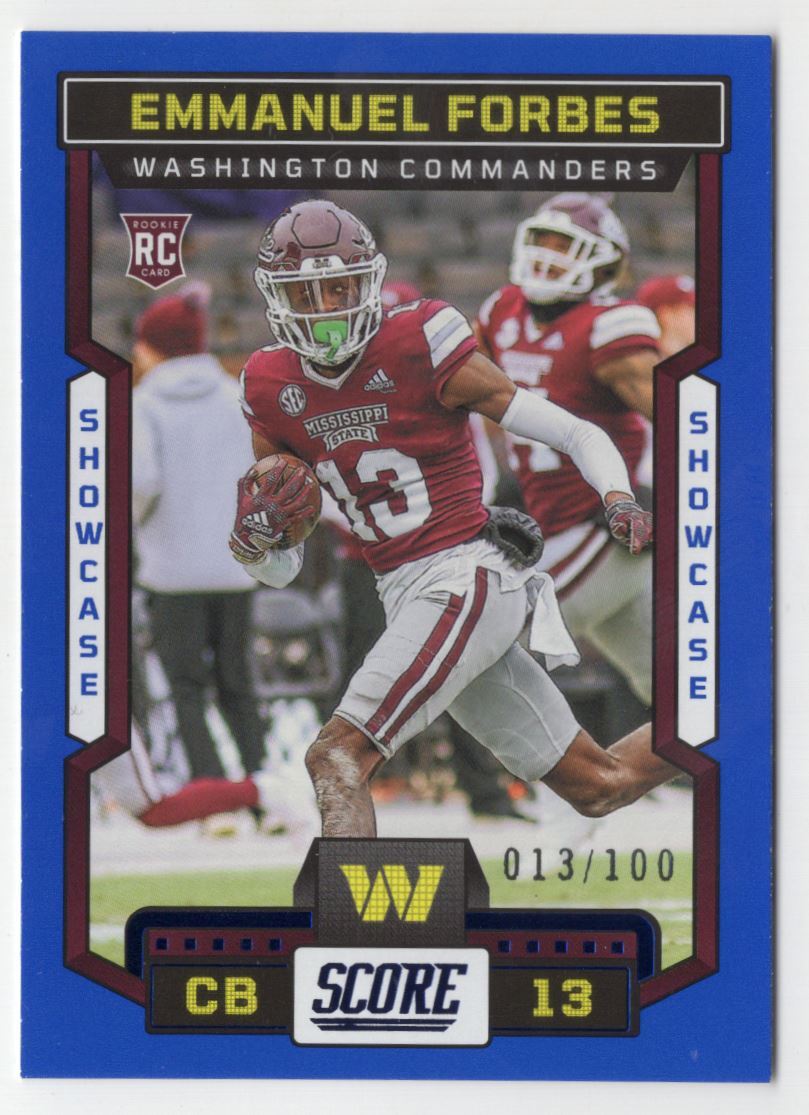 2023 Panini Score Showcase Emmanuel Forbes Rookie /100 Washington Commanders