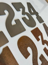 10 inch Metal Letters Numbers - Rusty or Natural Finish - Mounting Holes Avail