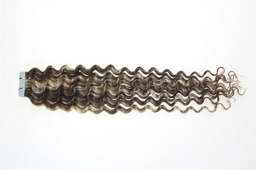 Invisible Tape in Human Hair Extensions Curly Seamless Skin Weft Curly Remy Hair - Picture 99 of 145