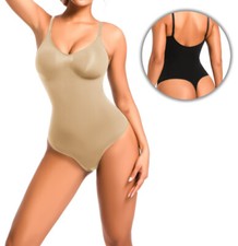 Women's Seamless Sculpt Slimming Adjustable Leotard Shapewear Thong Bodysuit