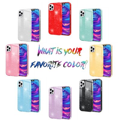 NALIA Glitzer Silikonhülle iPhone 12 Pro Max Case funkelnd stoßfest