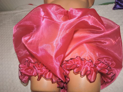 Sissy pink üppg Bloomer Panty pink steif Organza Nylon Negligee XXL - Bild 4 von 5