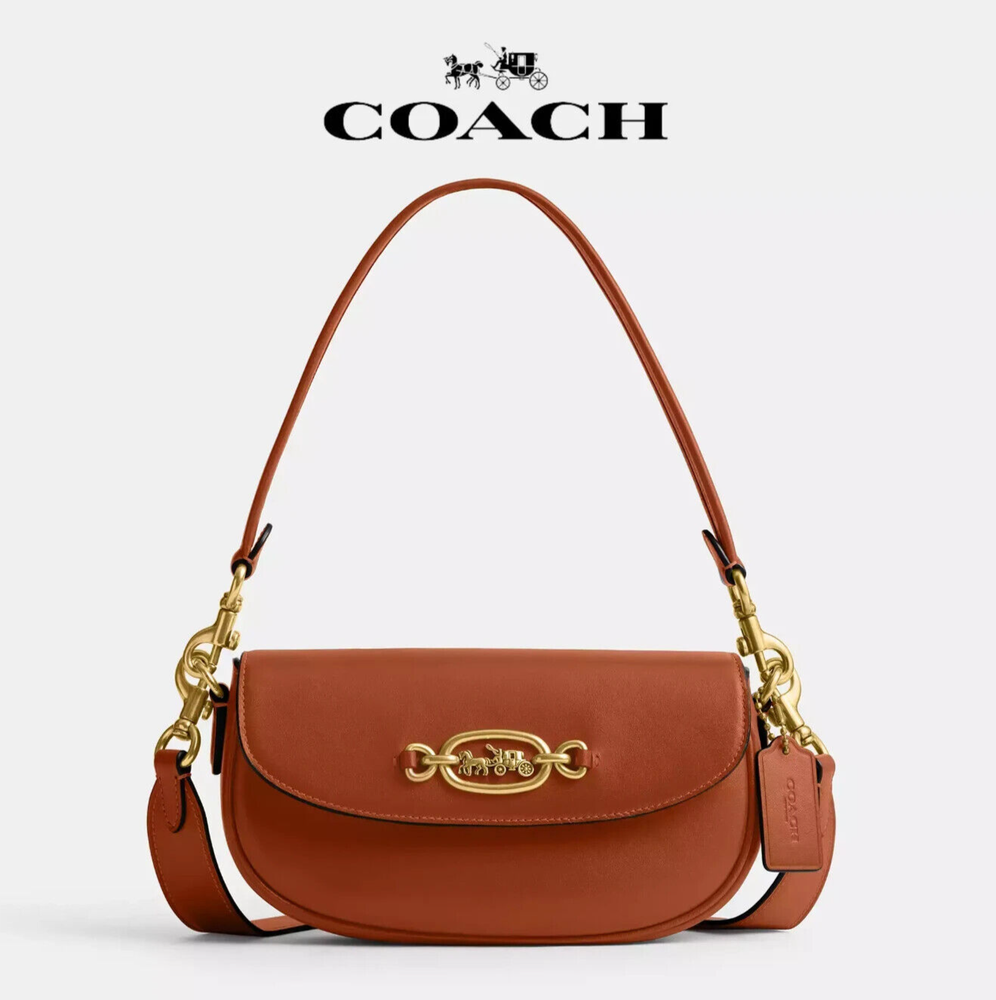 COACH Harley Shoulder Bag 23 2way Crossbody CM702 Leather Burnished Amber New JP