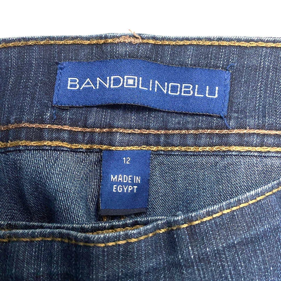 Pantalones de mezclilla BandolinoBlu de pierna recta para mujer talla 12 azul lavado oscuro Foto 3 de 4