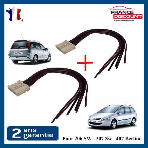 2X Stecker Strahl TüR Lampe Beleuchtung RüCklicht FüR 206 Pause Sw 307 407-image
